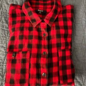 Madewell Red and Black Plaid Flannel  Shirt